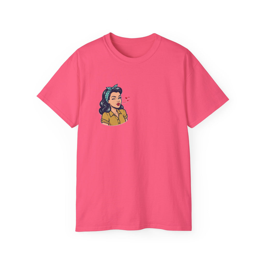 Retro Pinup Girl Kiss Tee – Vintage Vibes