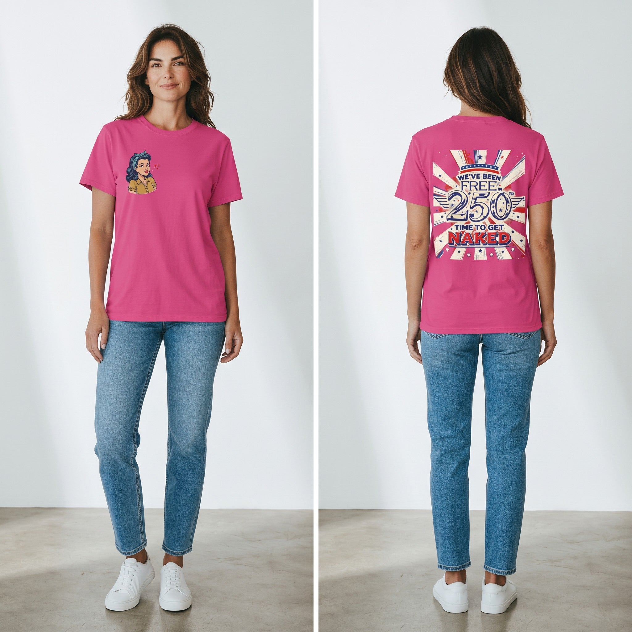Retro Pinup Girl Kiss Tee – Vintage Vibes