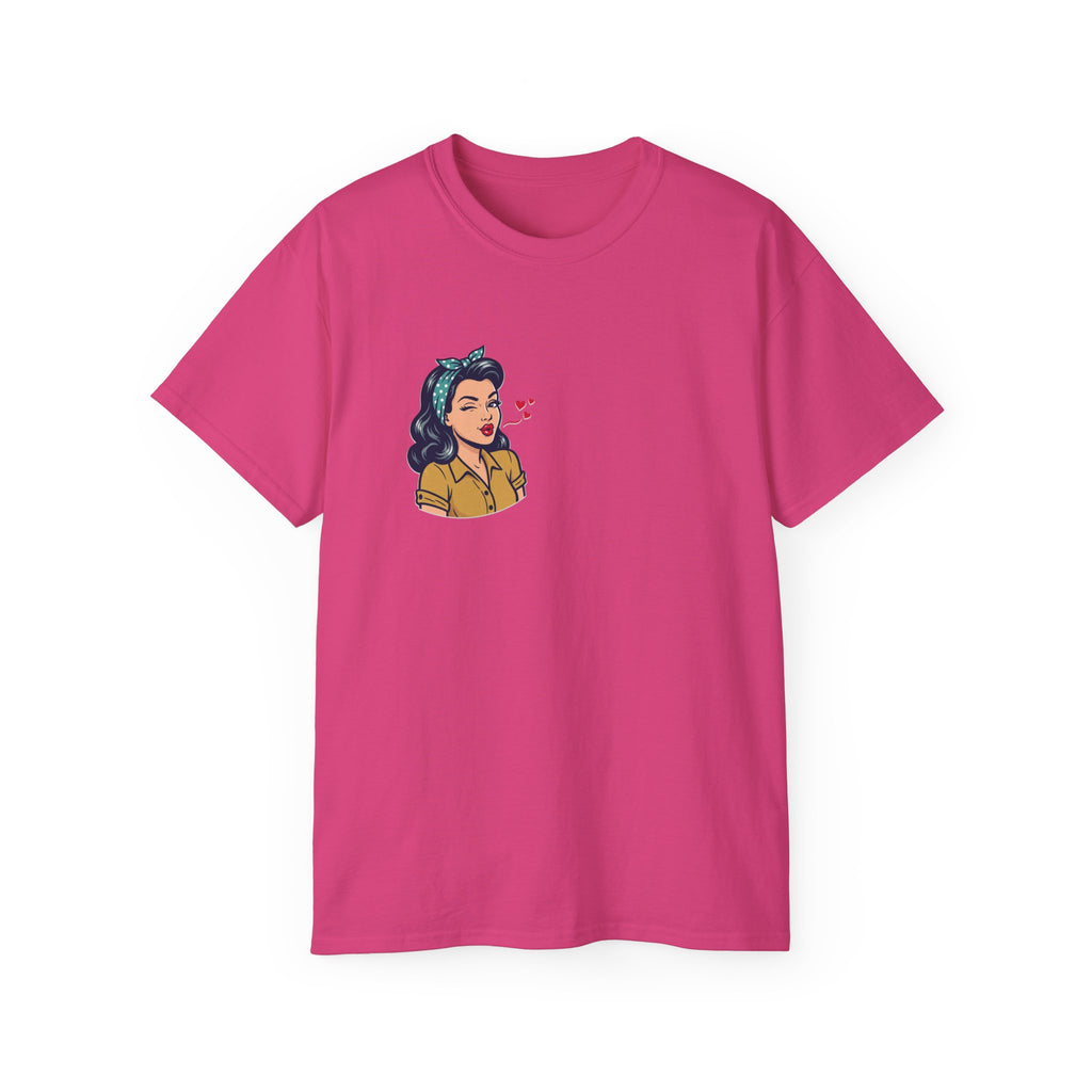 Retro Pinup Girl Kiss Tee – Vintage Vibes