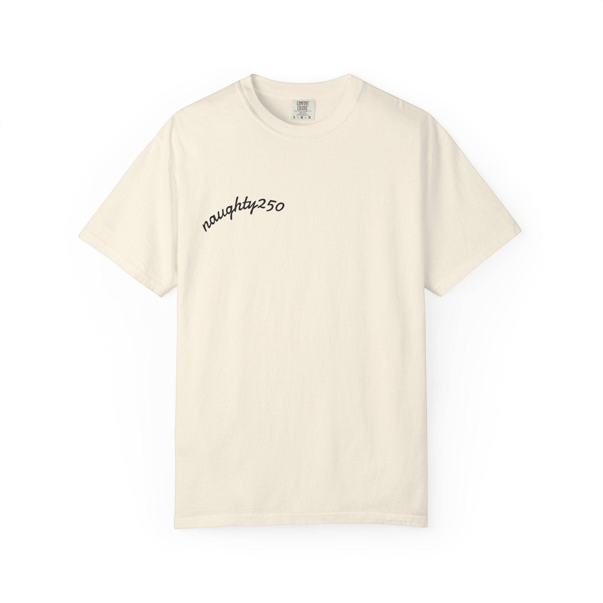 Naughty250 cream heavyweight 100% cotton t-shirt with