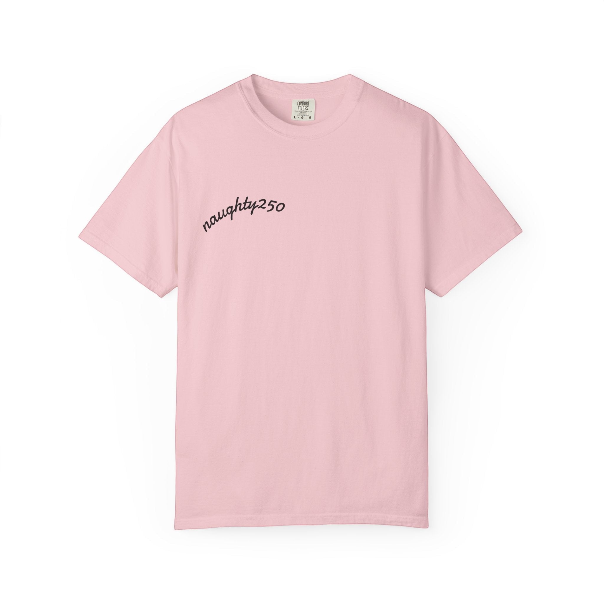 Naughty250 light pink heavyweight 100% cotton t-shirt with relaxed fit and